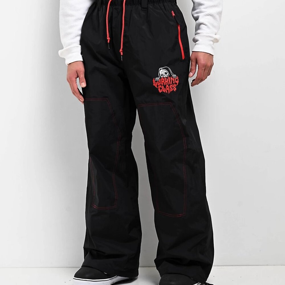 Men's Lurking Class by Sketchy Tank Thorn Black & Poinsettia 10K Snowboard Pants